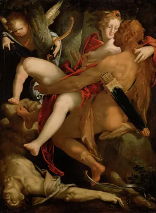 Hercules, Deianira, and Nessus, by Bartholomeus Spranger, oil, 1590
