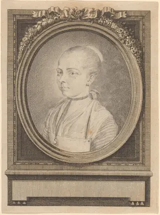 Portrait of a Girl, by Adrian Zingg, graphite, 1775