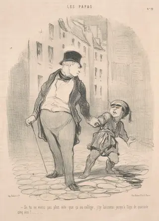 Si tu ne viens pas plus que ça au collège ..., by Honoré Daumier, ink, 1848