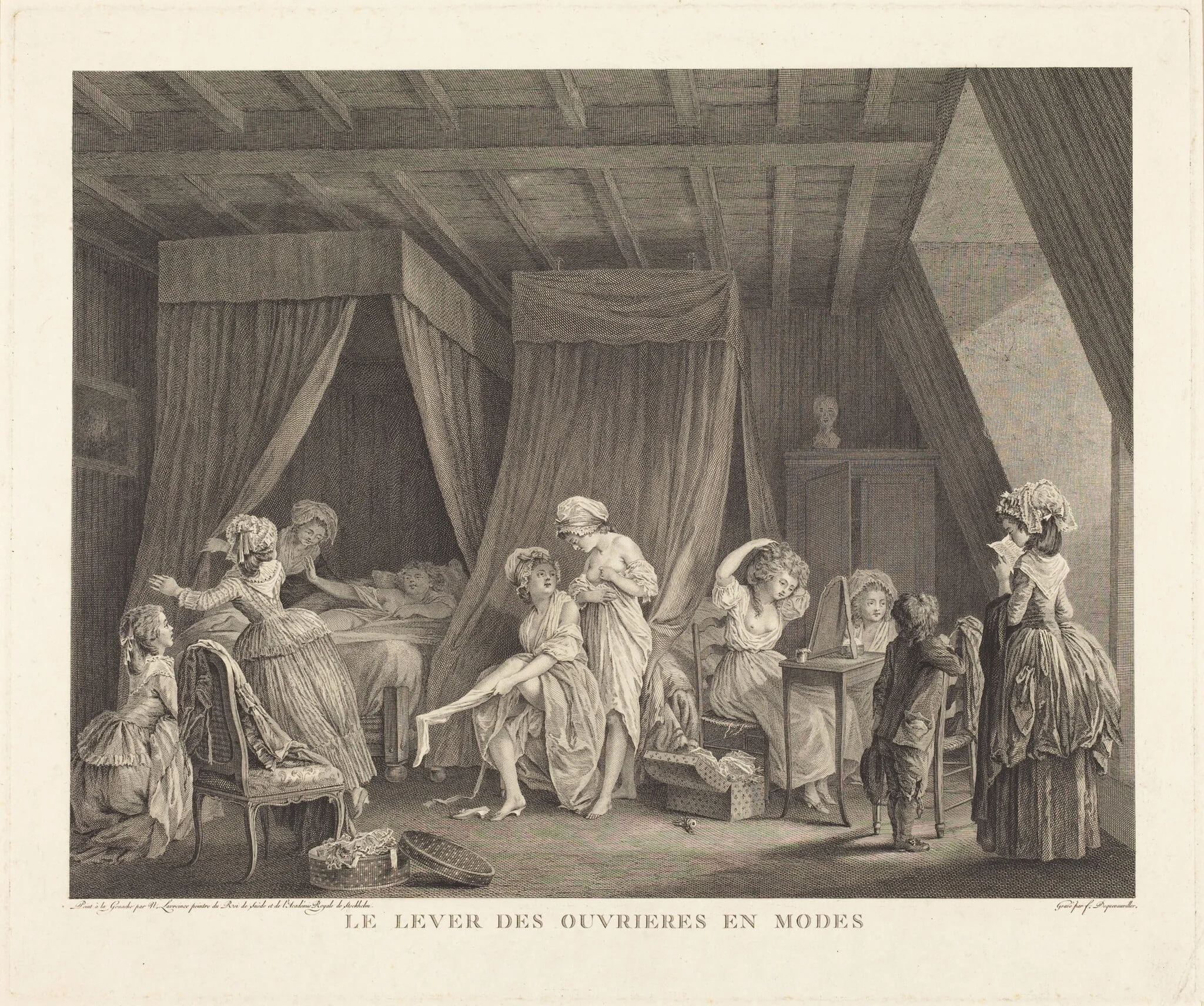 Le lever des ouvrieres en modes, detail