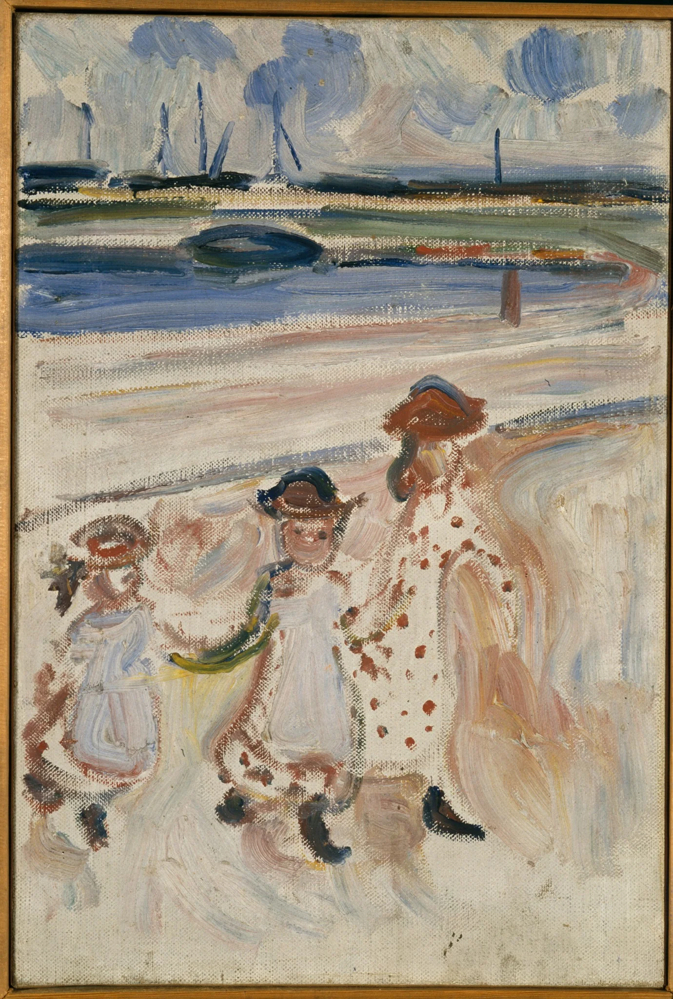 Three Small Girls on the Beach, detail