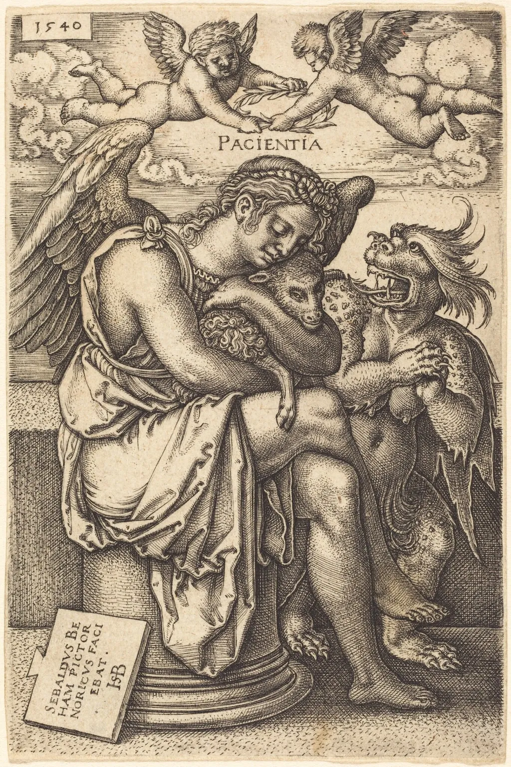 Pacientia (Patience), by Sebald Beham, ink, 1540