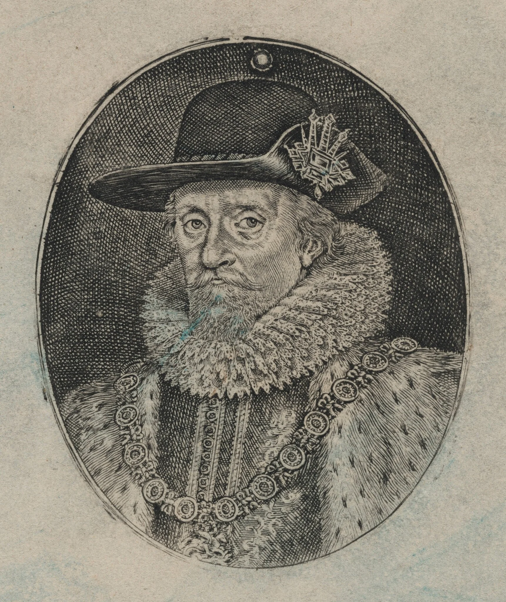 James I, King of England [top half], detail