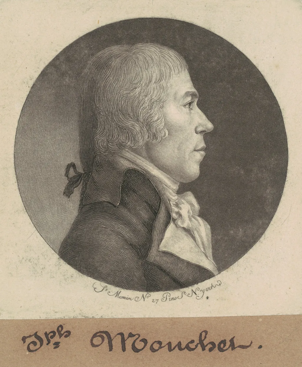 Joseph Mouchet, by Charles B. J. Févret de Saint-Mémin, ink, 1798