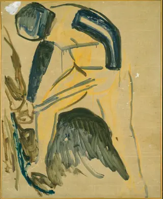 Street Workers in Snow: Fragment, by Edvard Munch, oil, 1931