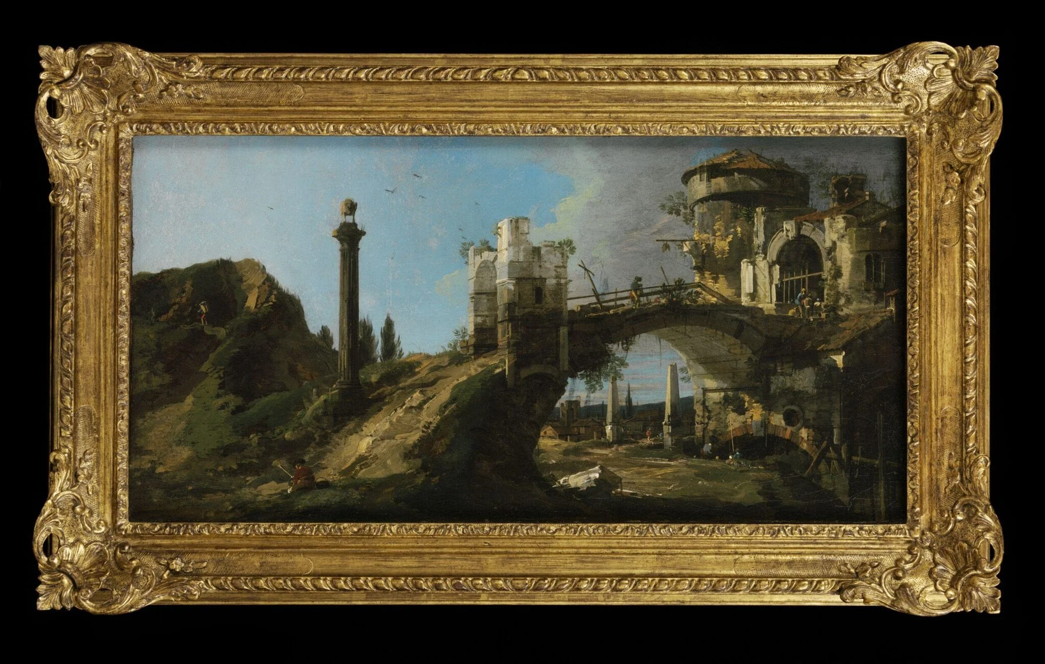 Capriccio: Ruined Bridge with Figures, detail