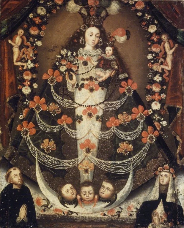 Virgin of Pomata with St. Nicholas Tolentino and St. Rose of Lima, detail