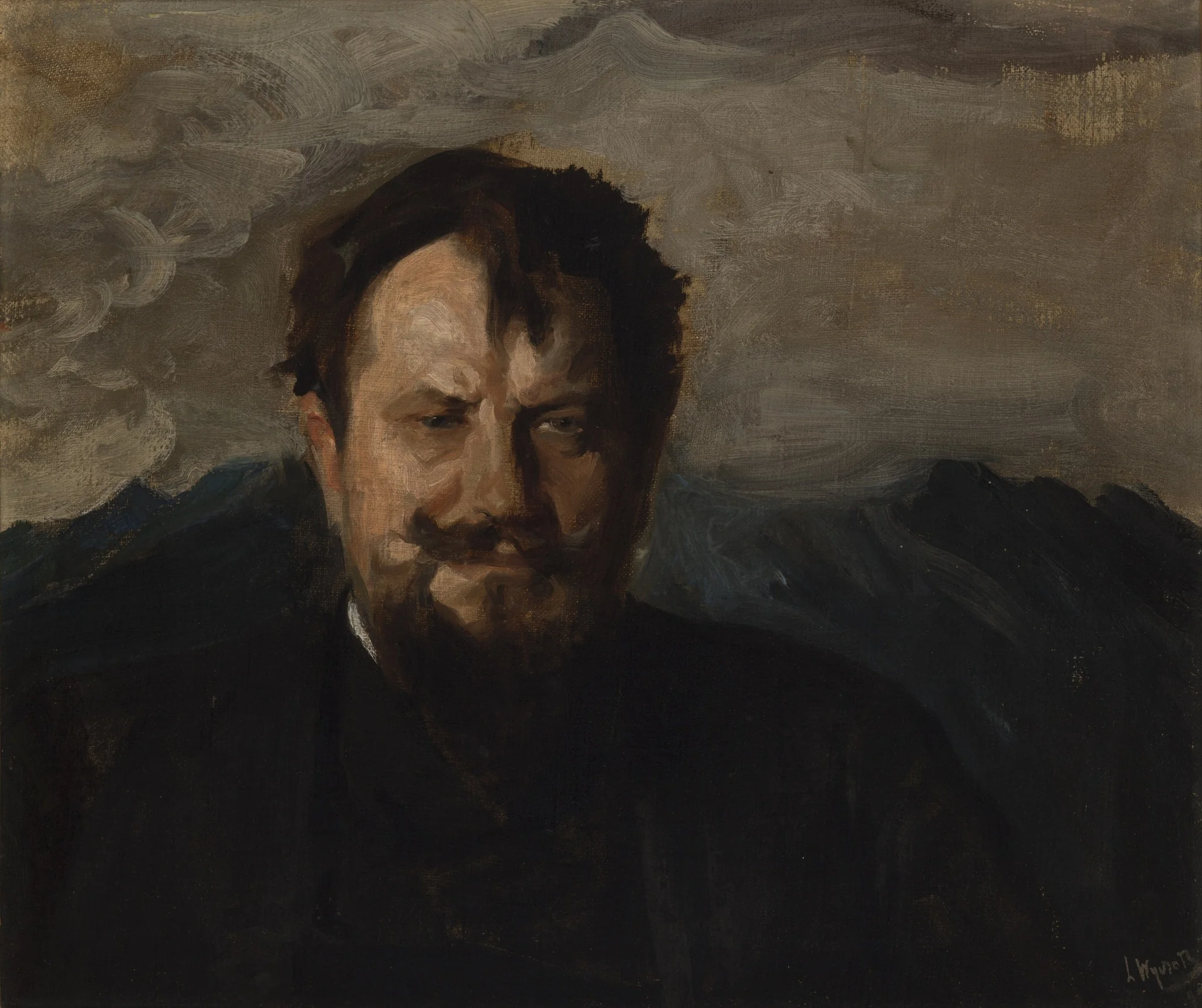 Portrait of Jan Kasprowicz, detail