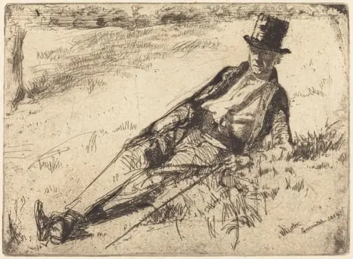 Greenwich Pensioner, by James McNeill Whistler, ink, 1859