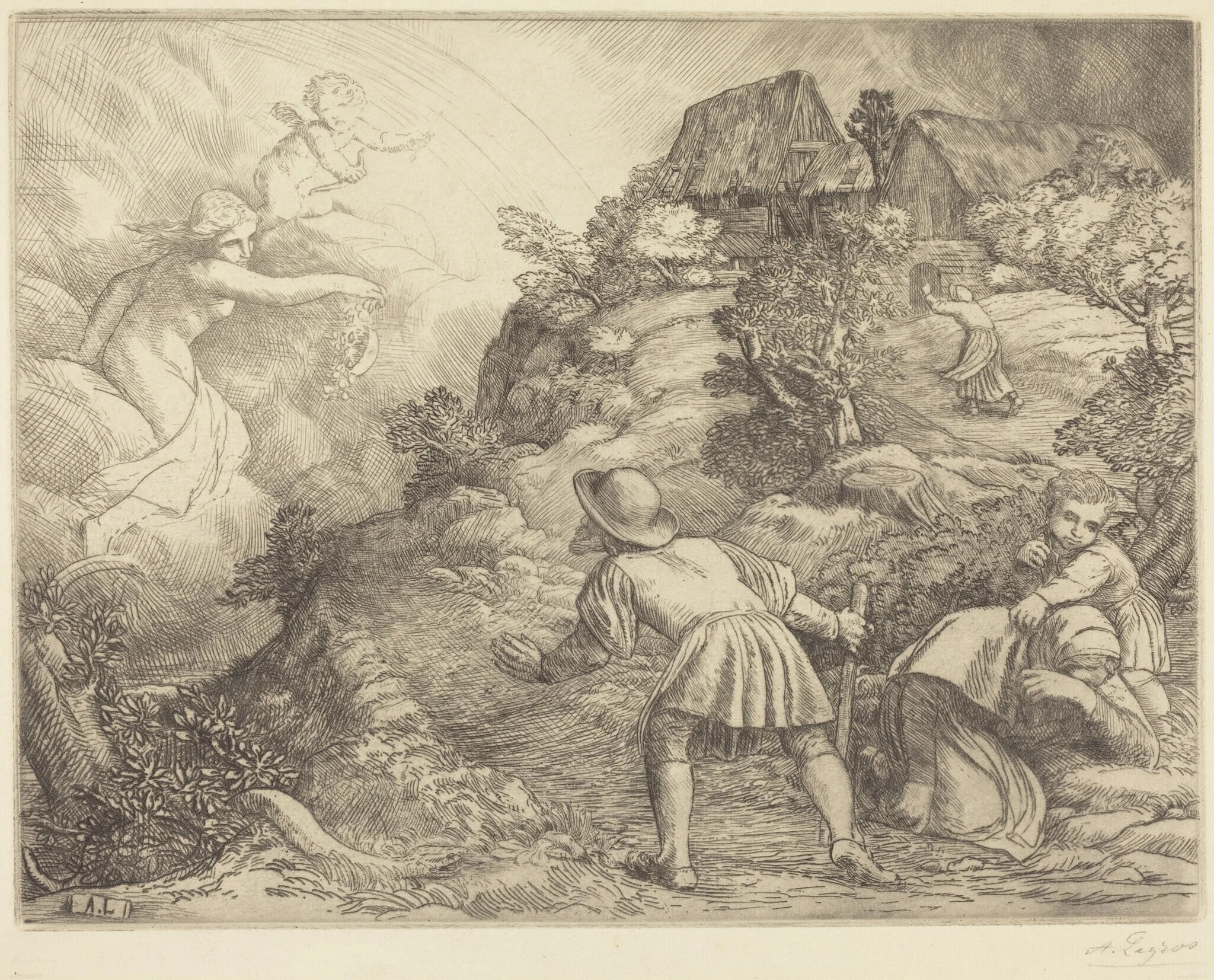 Allegory of the Peasant and Fortune (Le paysan et la fortune: Sujet allegorique, detail