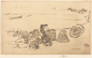 Lobster-Pots, by James McNeill Whistler, ink, 1880