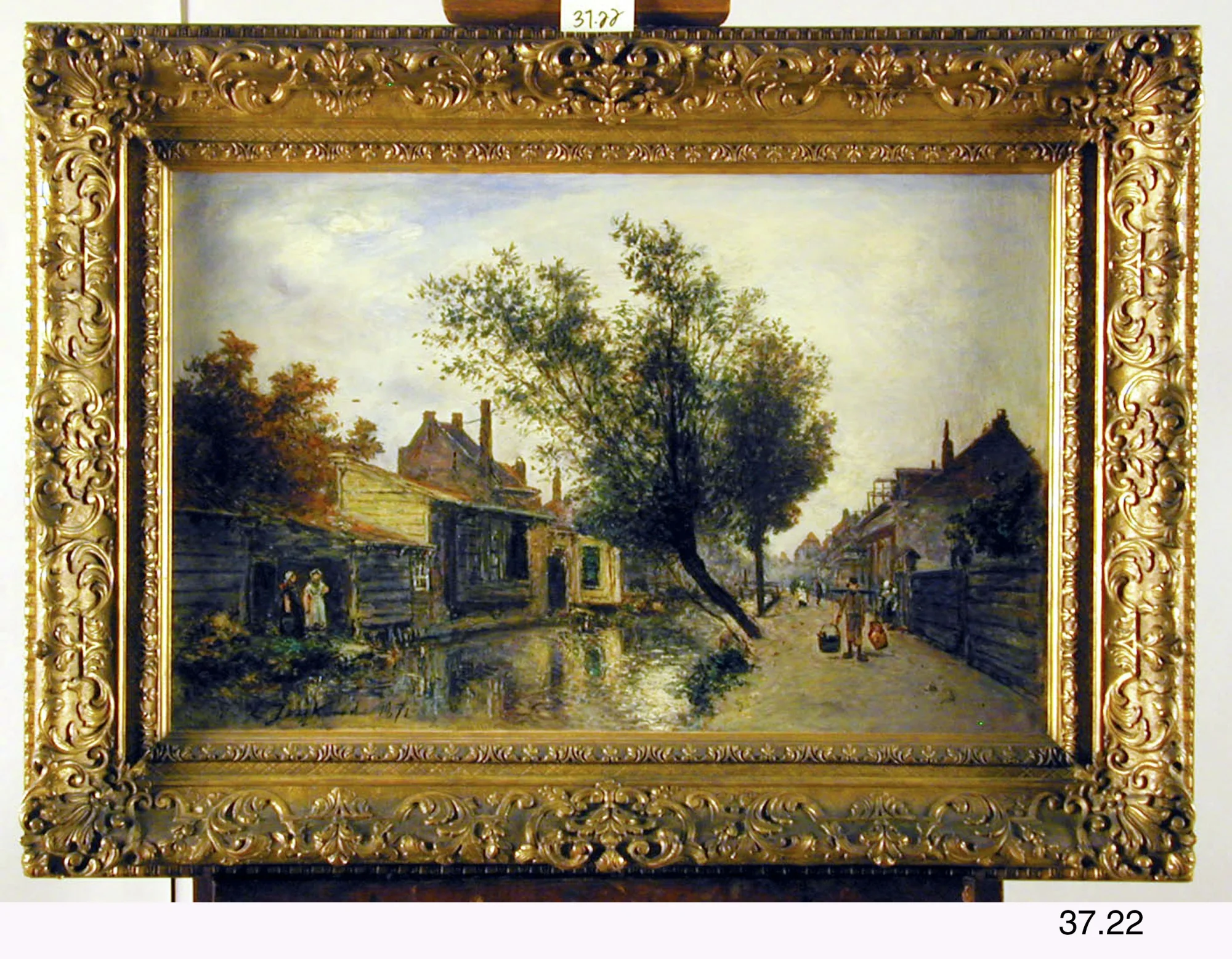Village Street with a Canal, detail
