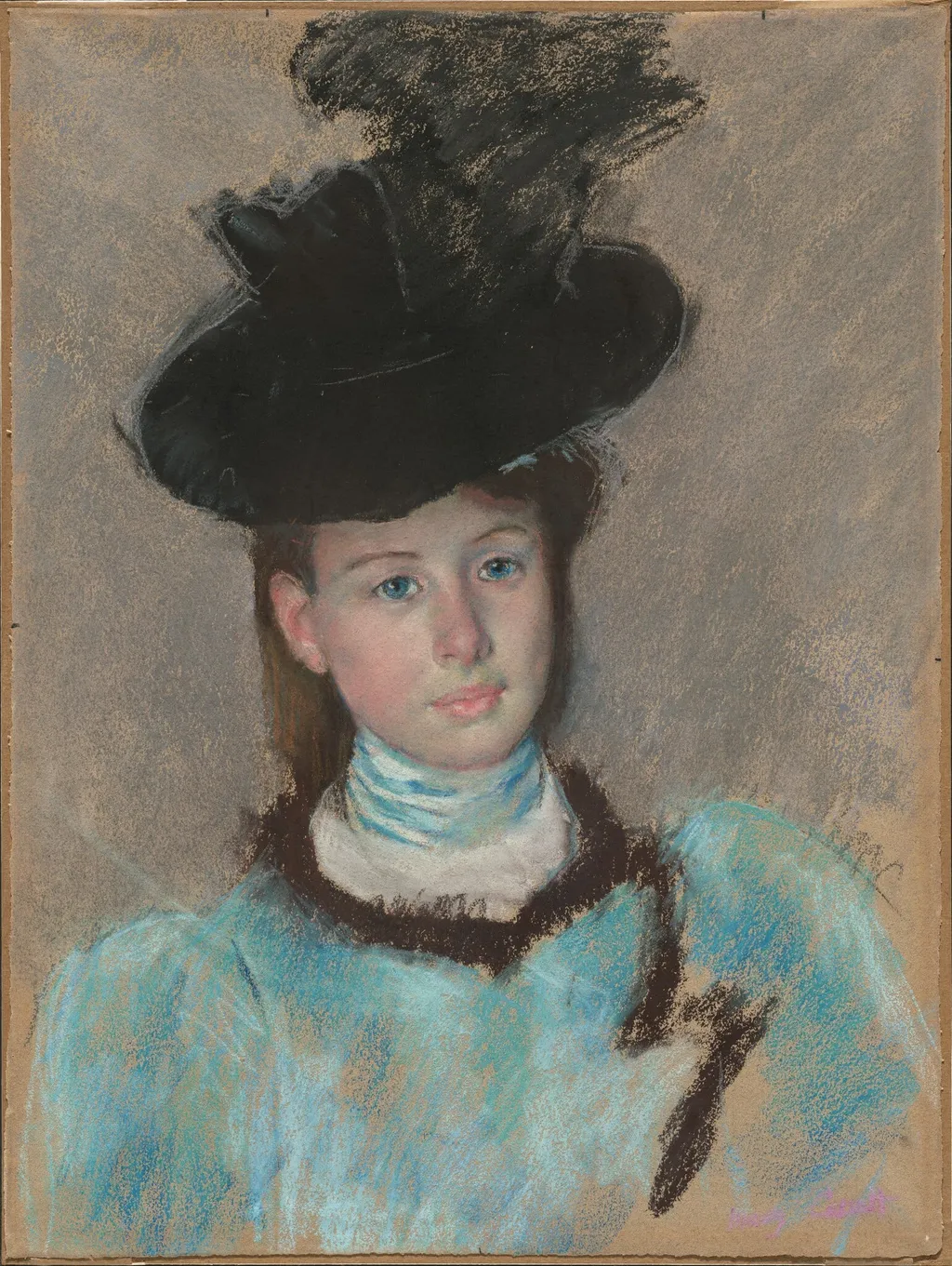 The Black Hat, by Mary Cassatt, pastel, 1890