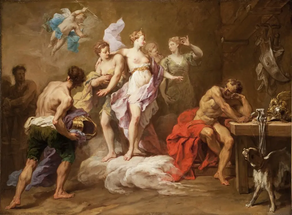 Venus Ordering Arms from Vulcan for Aeneas, by Jean Restout, unspecified, 1717