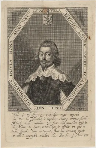 Lewis Roberts, by George Glover, ink, 1637