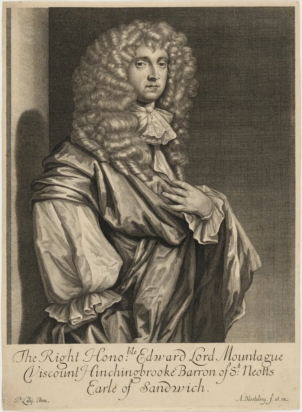Edward Montagu, Second Earl of Sandwich, by Abraham Blooteling, ink, 1665