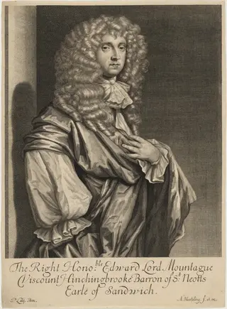 Edward Montagu, Second Earl of Sandwich, by Abraham Blooteling, ink, 1665