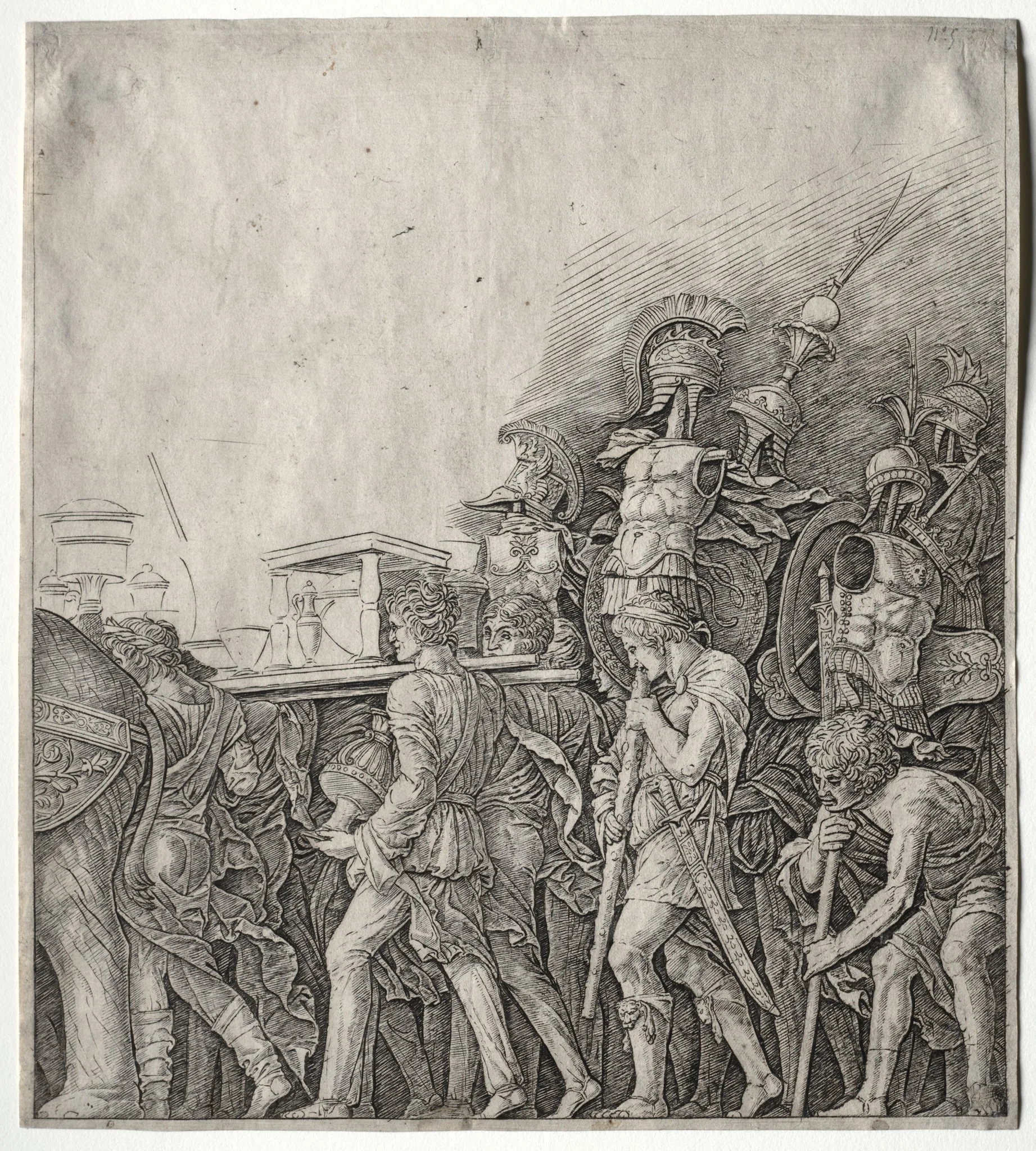 The Triumphs of Caesar: The Corselet Bearers, detail