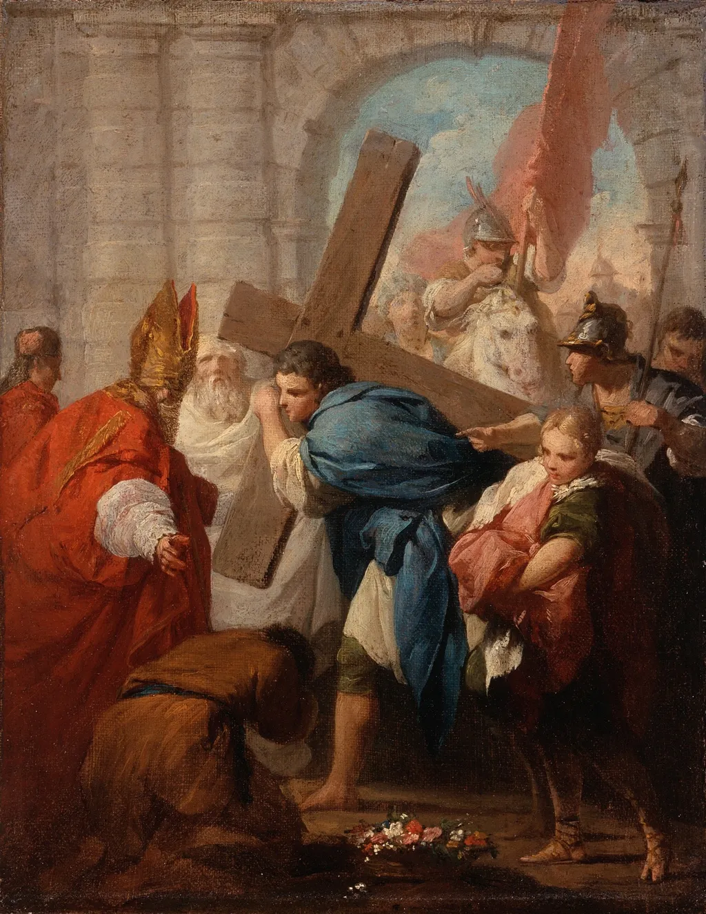Heraclius Carrying the Cross, by Pierre Subleyras, oil, 1734