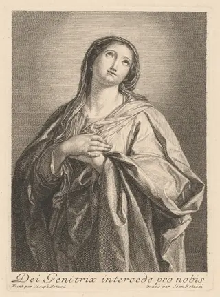 The Virgin, by Giovanni Bottani, ink, 1701