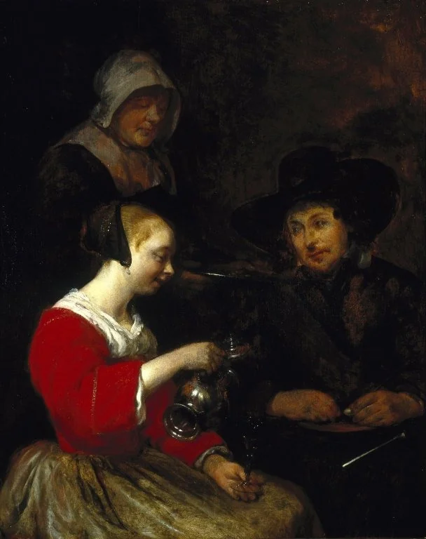 Woman Pouring Wine, detail