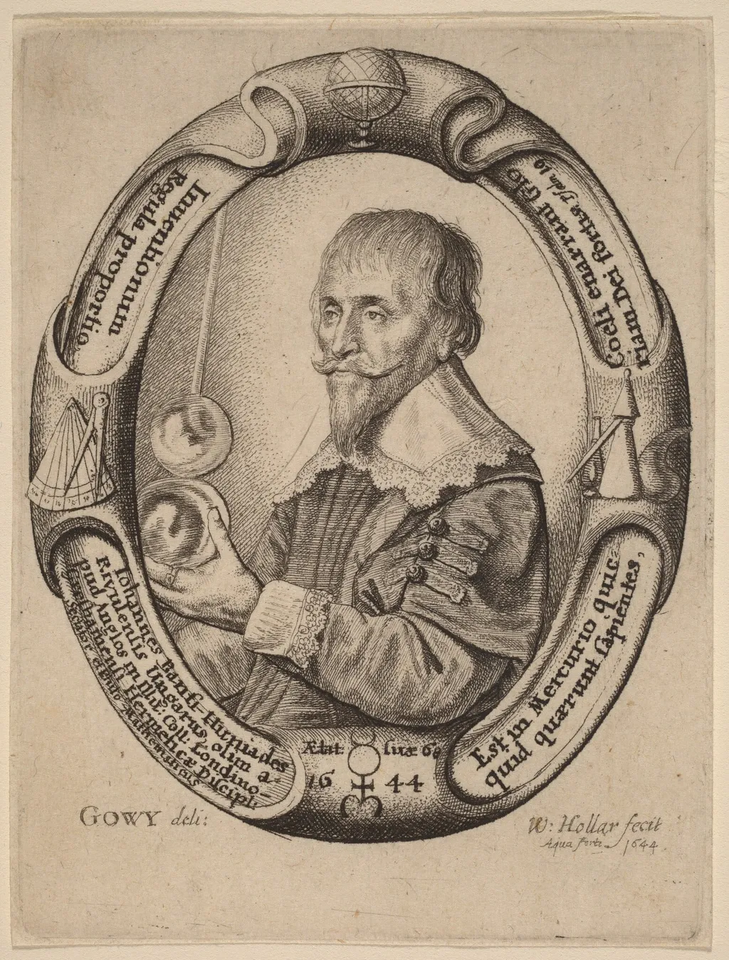 Johann Banfi Huniades, by Wenceslaus Hollar, ink, 1644
