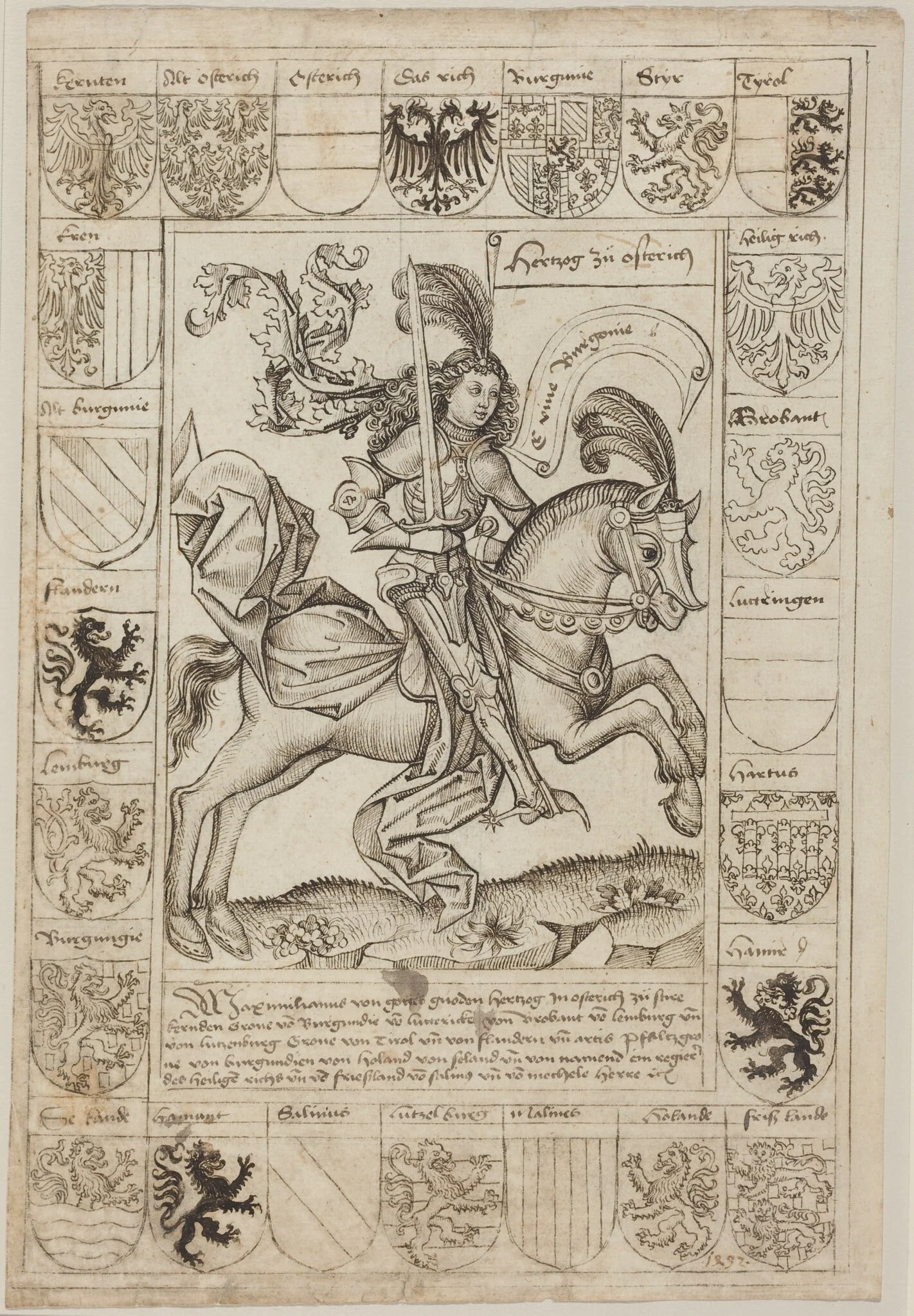 Maximilian, Duke of Austria, on Horseback, detail