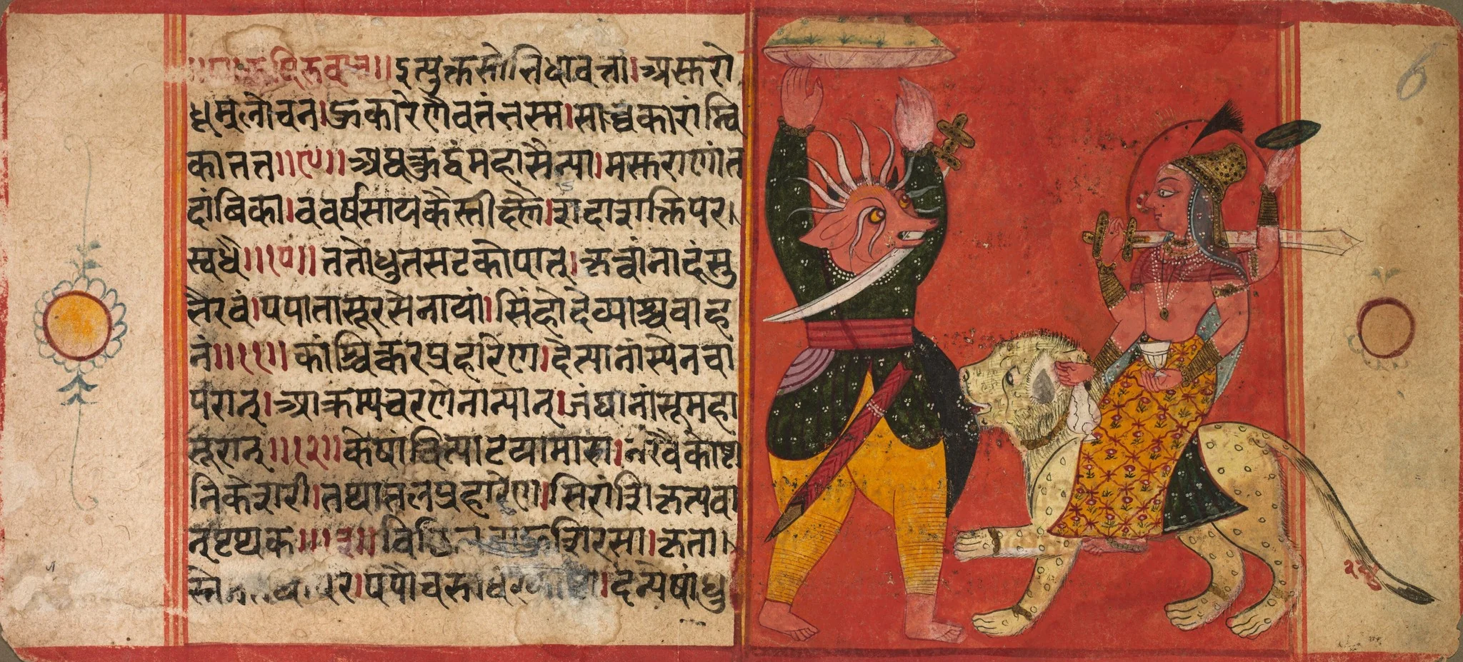 Devi Attacking a Demon, detail