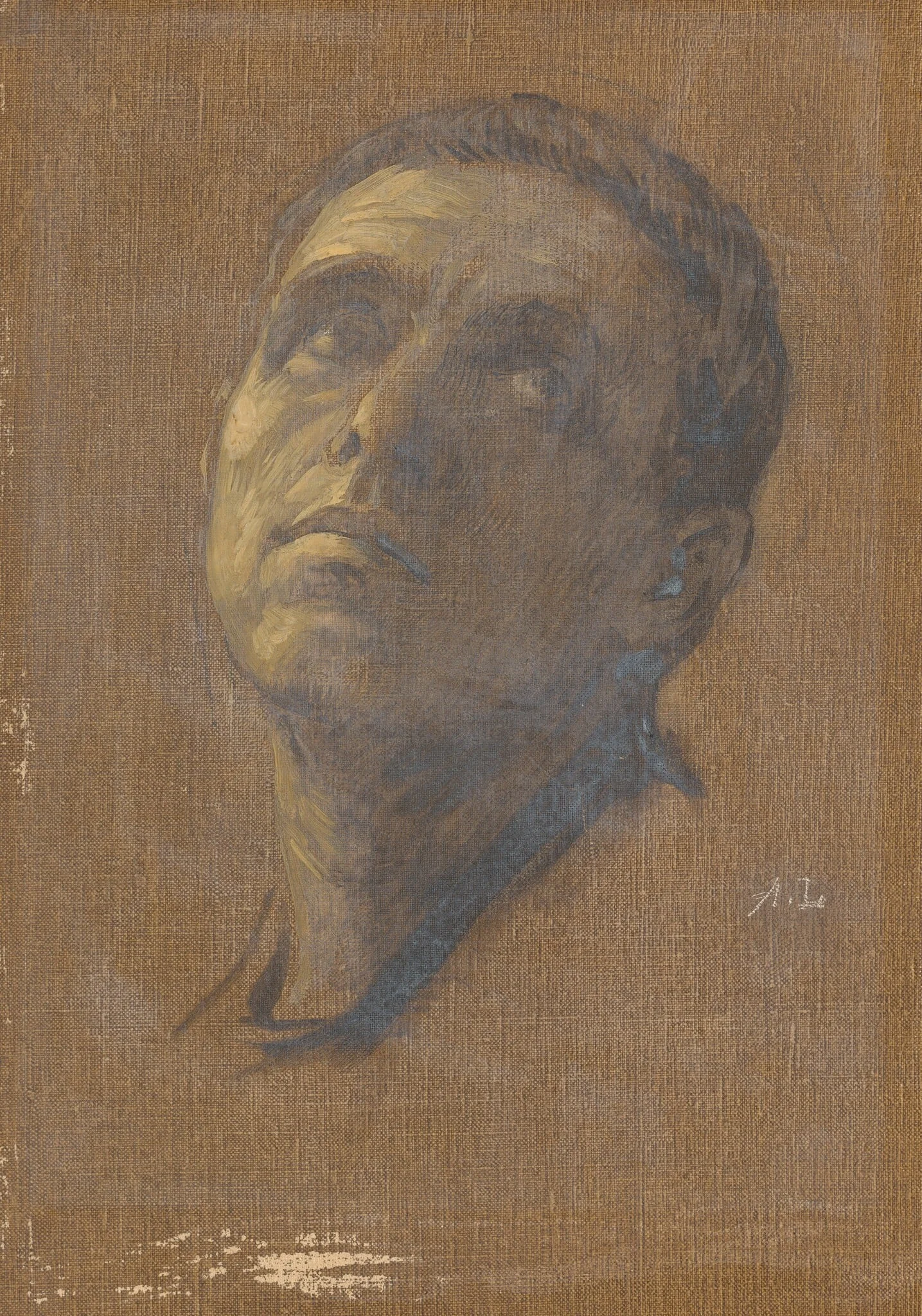 Head of a Man with Upturned Eyes, detail