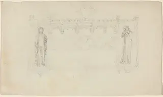 Design for the Simcoe Monument, Exeter Cathedral, by John Flaxman, graphite, 1814