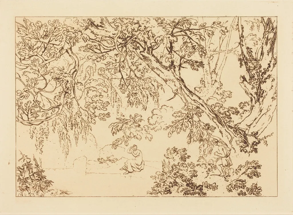 Aesacus and Hesperie, by Joseph Mallord William Turner, ink, 1816