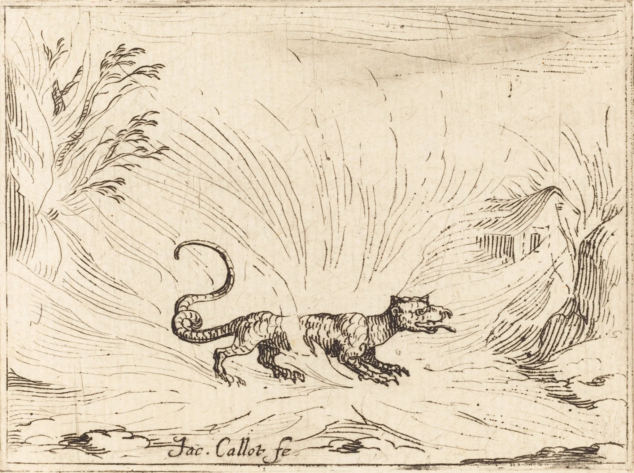 Salamander Surrounded by Flames, detail