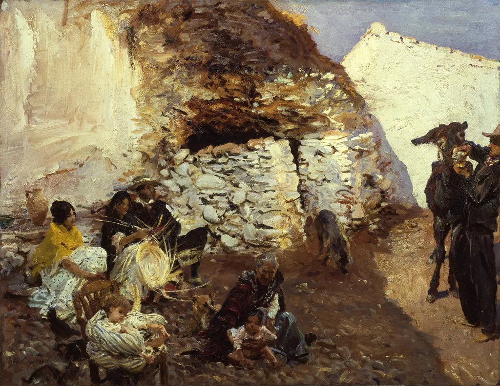 Gypsy Encampment, Granada, Spain, by John Singer Sargent, oil, 1912