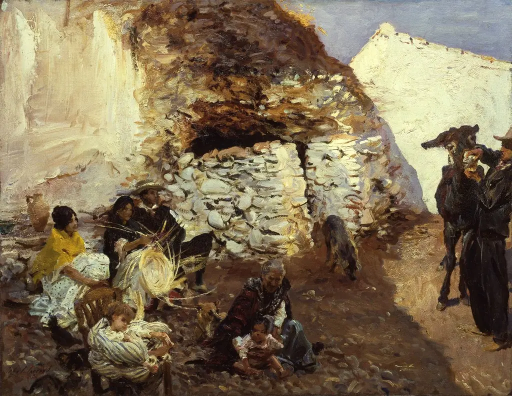 Gypsy Encampment, Granada, Spain, by John Singer Sargent, oil, 1912