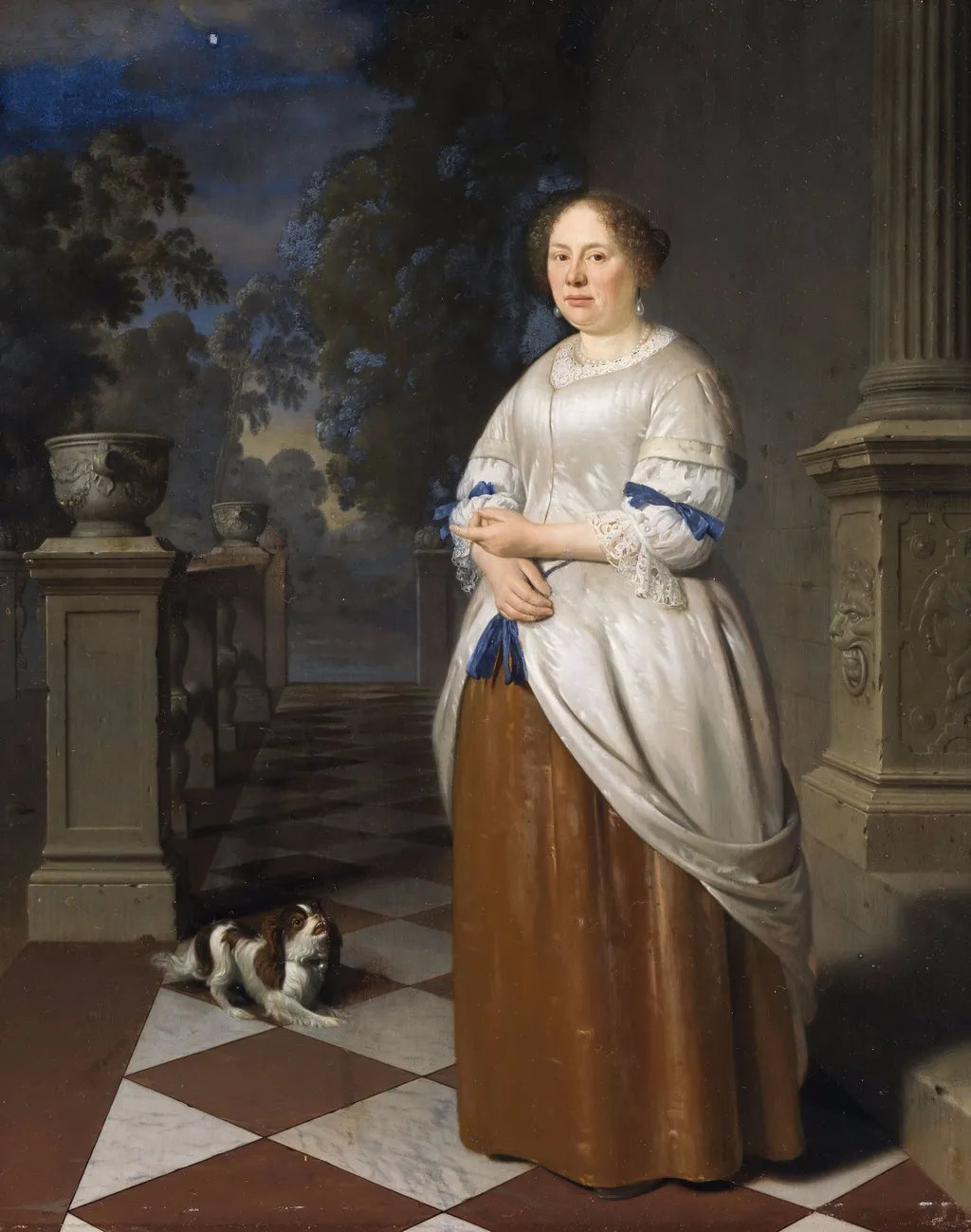 Portrait of Anna Splinter, wife of Johan Hulshout (1623–1687), by Pieter Cornelisz. van Slingelandt, oil, 1674