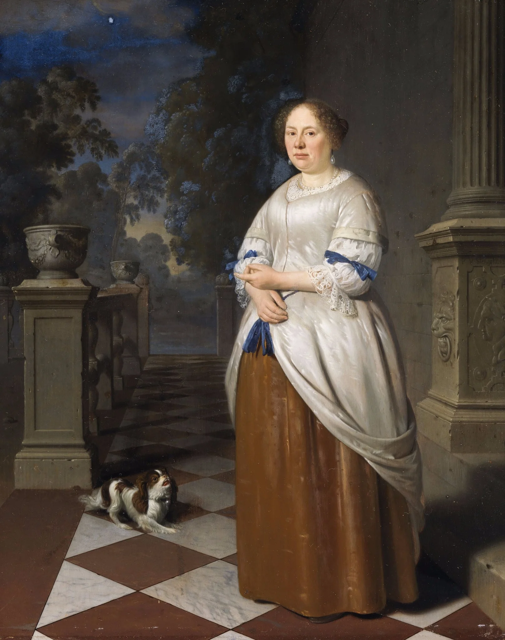 Portrait of Anna Splinter, wife of Johan Hulshout (1623–1687), detail