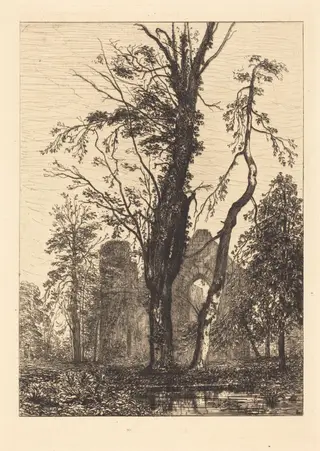 Dans un Parc, by Maxime Lalanne, ink, 1869