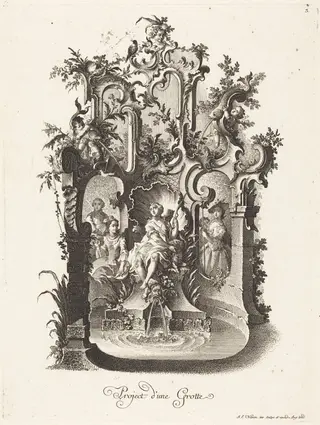 Project d'une Grotte (Plan for a Grotto), by Johann Esaias Nilson, ink, 1758
