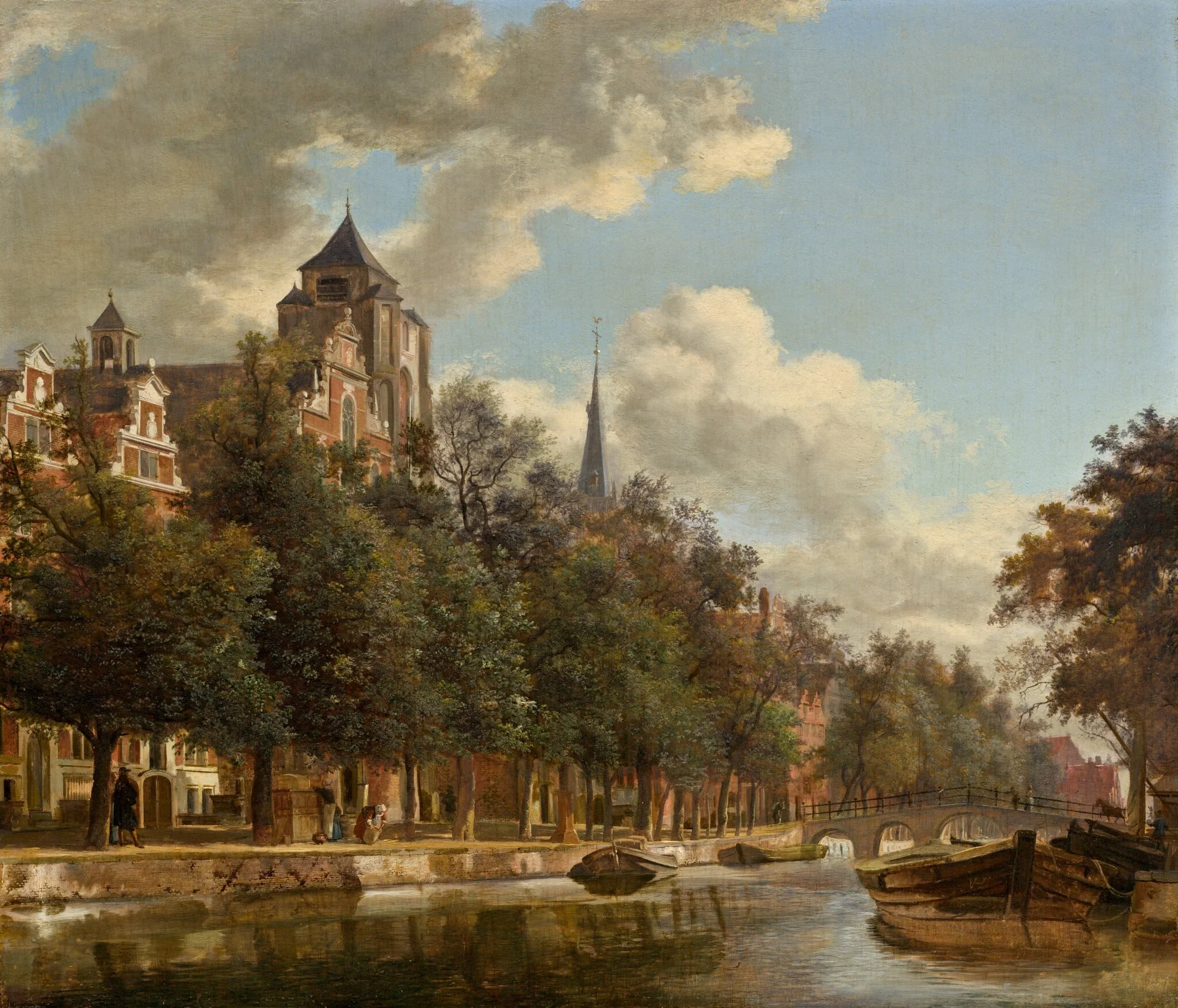 View Down a Dutch Canal, detail