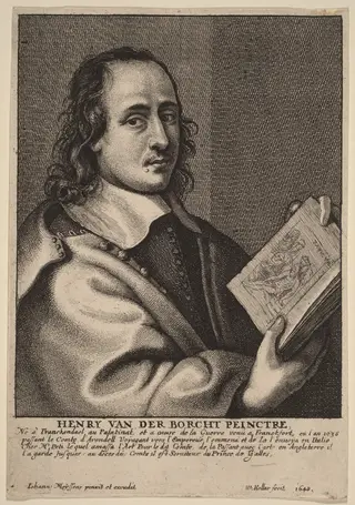 Henry van der Borcht, Painter, by Wenceslaus Hollar, ink, 1648