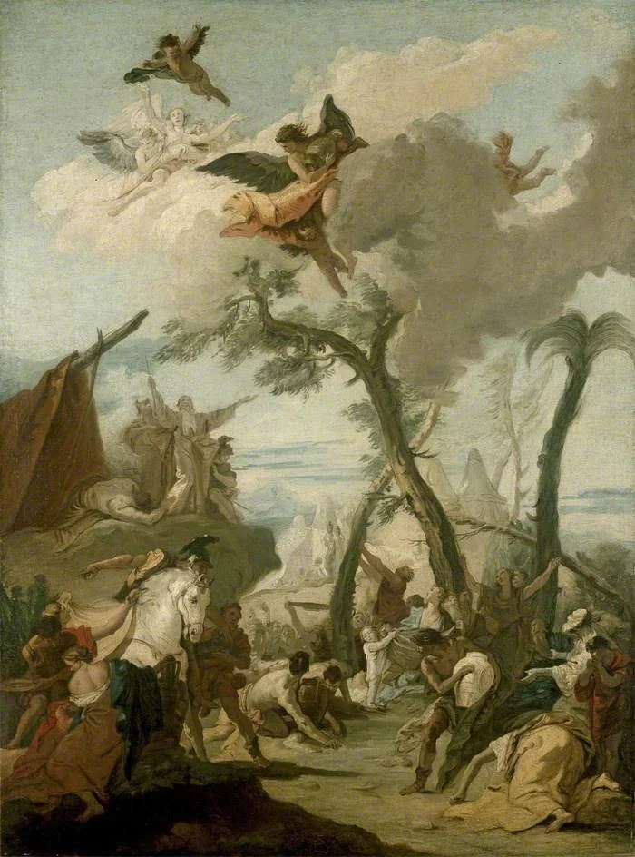 The Gathering of Manna, detail