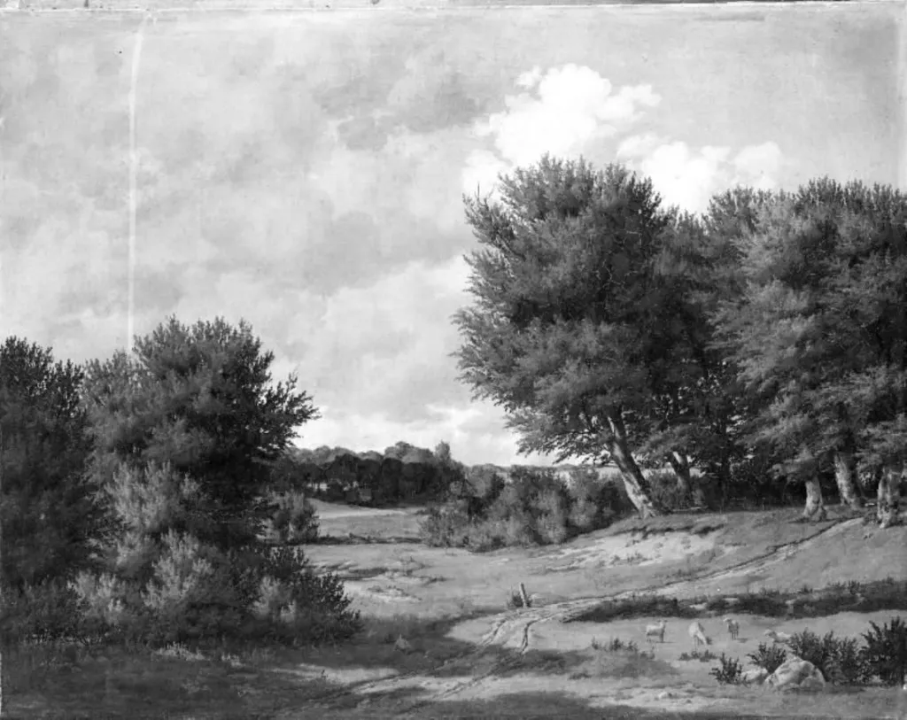 Parti ved Ordrup, by Julius Hellesen, oil, 1841