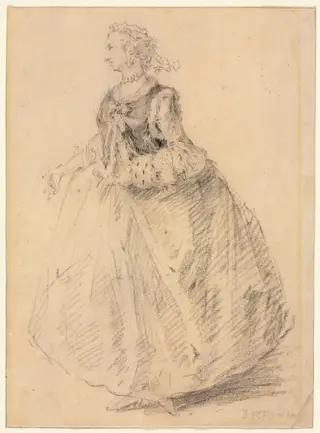 Standing Woman with an Ermine Muff, by Giovanni Paolo Panini, 1738