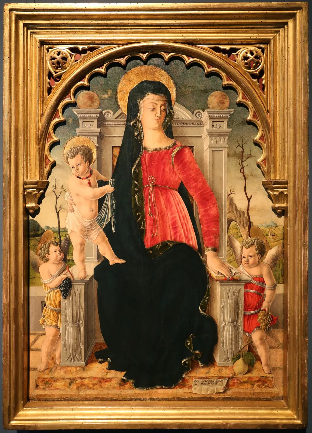 Virgin and Child enthroned with Angels, by Giorgio Schiavone, unspecified, 1458