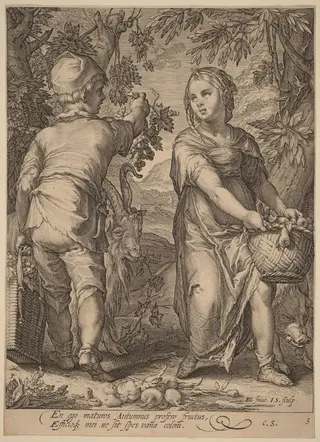 Autumn, by Jan Pietersz Saenredam, ink, 1601