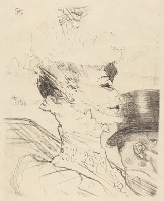 Yvette Guilbert?, by Henri de Toulouse-Lautrec, ink, 1896