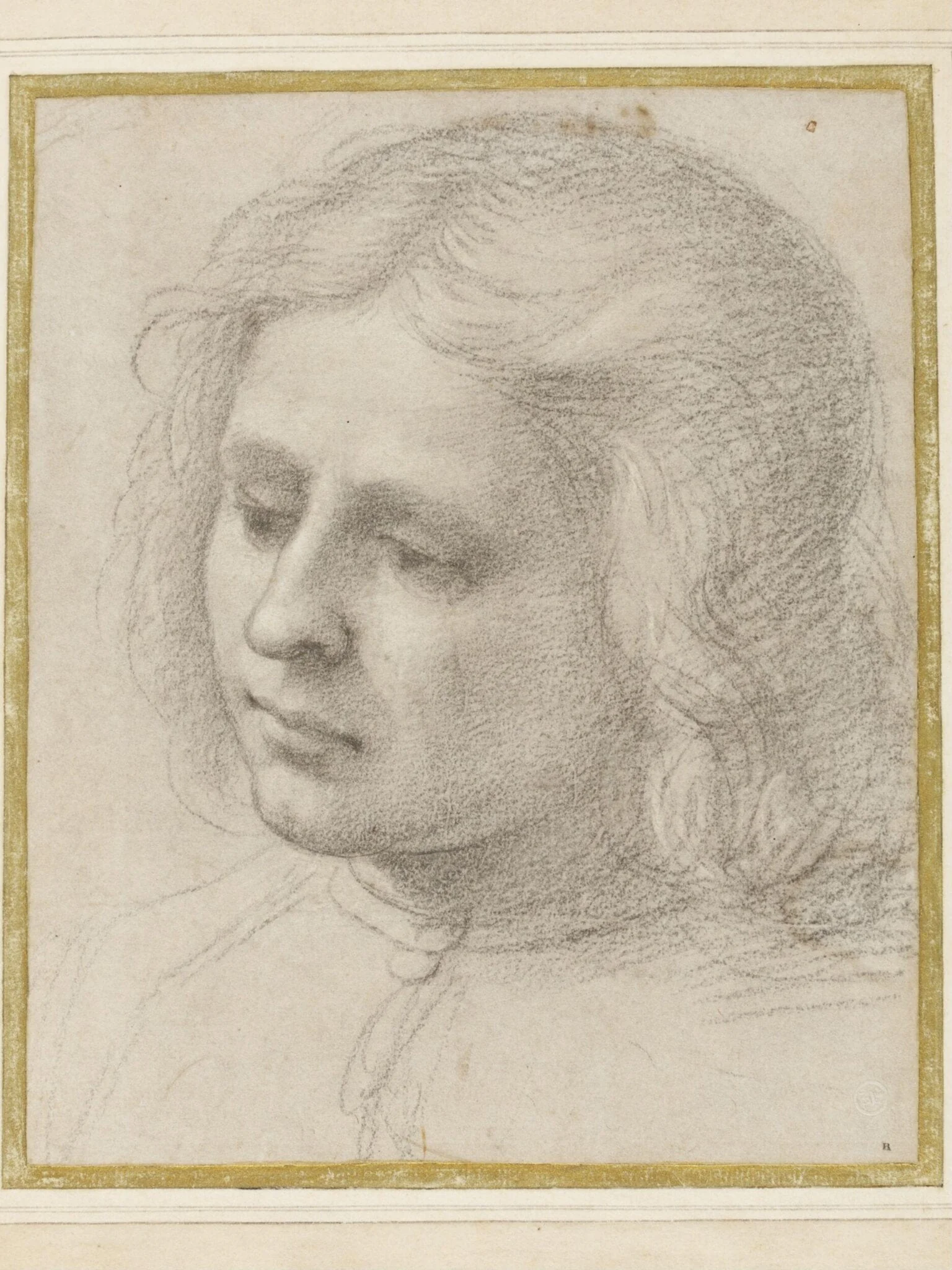Head of a young man, detail