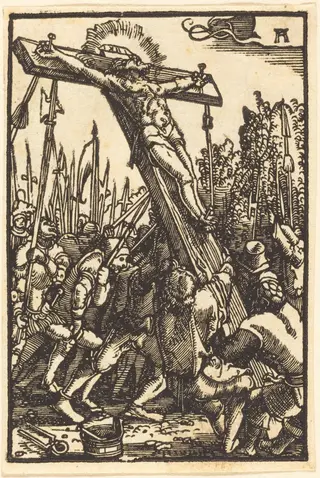 Raising of the Cross, by Albrecht Altdorfer, ink, 1513