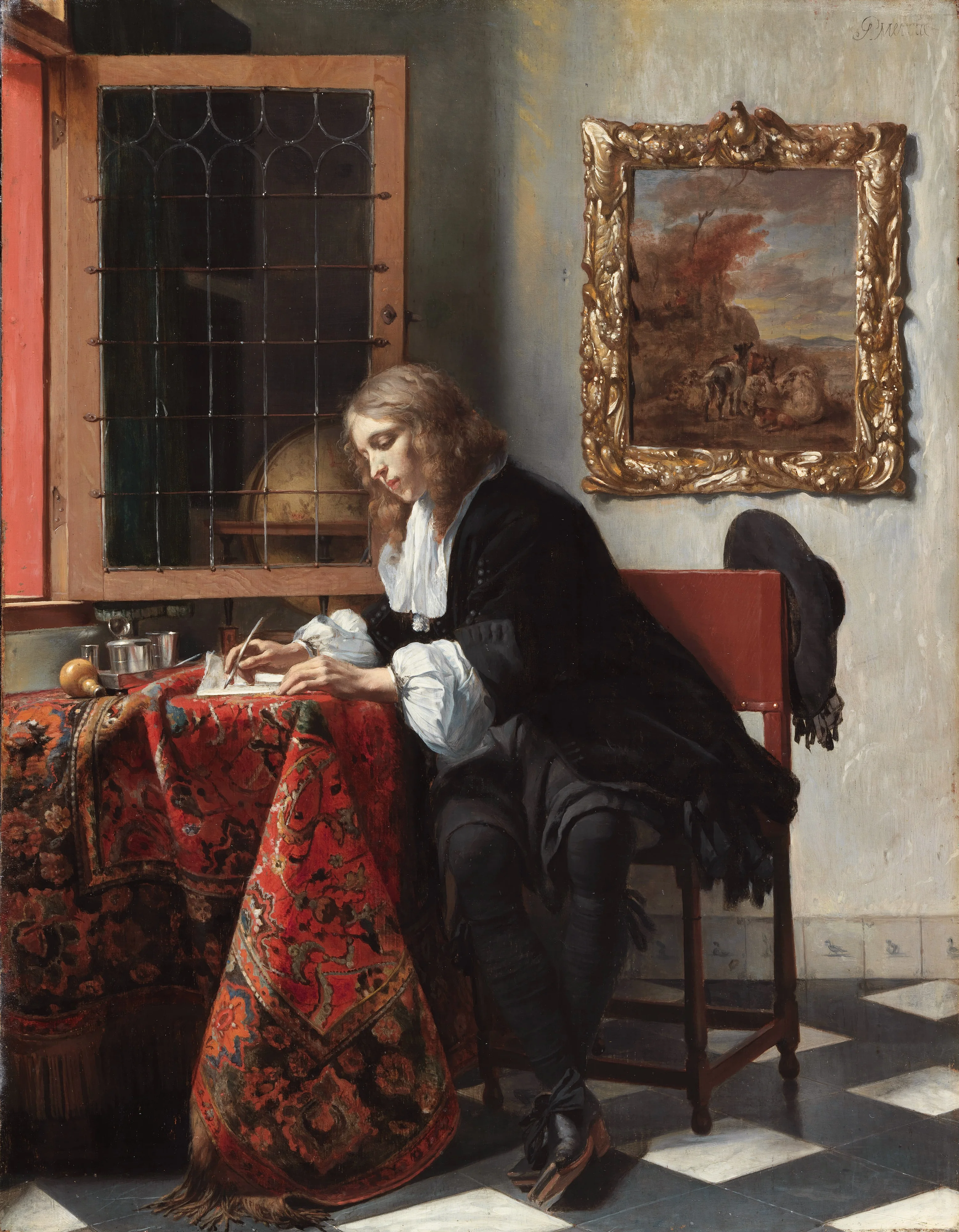 Man Writing a Letter, detail