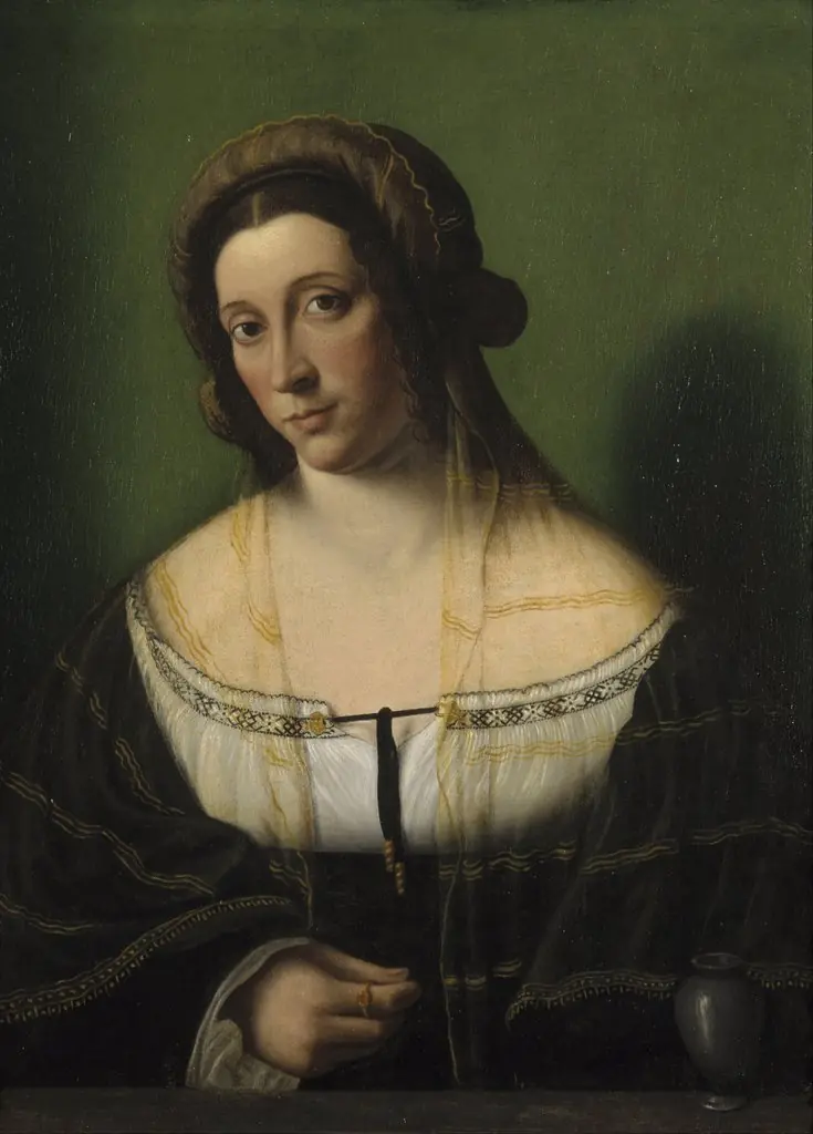 Portrait of a Lady as Mary Magdalen, by Bartolomeo Veneto, unspecified, 1520